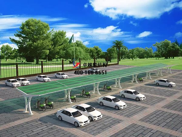    永州<font color='red'>膜結(jié)構車棚</font>【永州湘江稀土有限責任公司-停車棚】工程實例