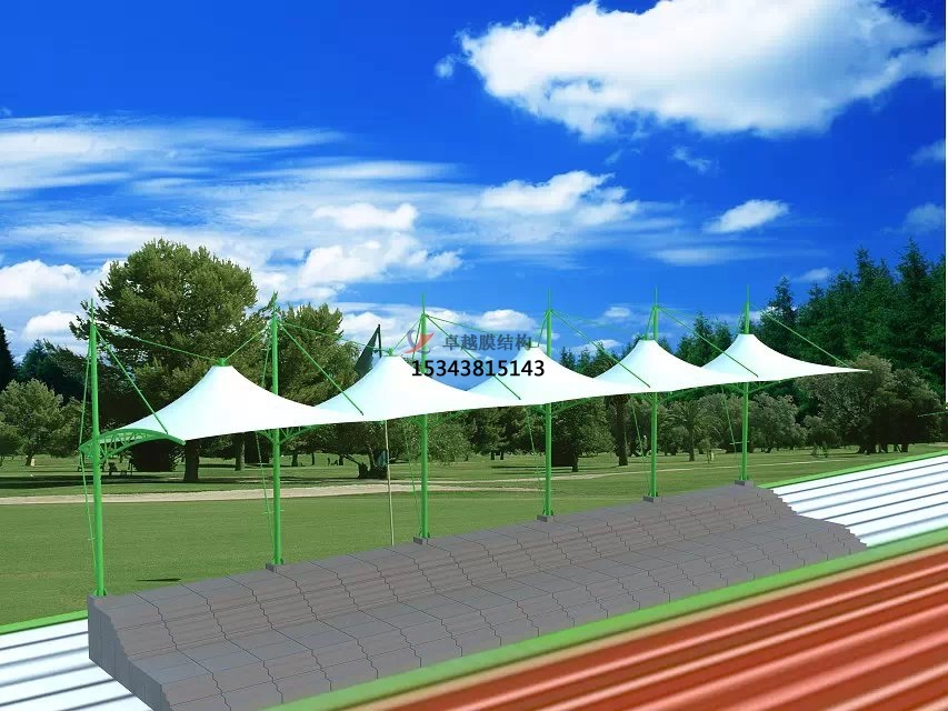 邵東體育公園膜結(jié)構【看臺雨棚】門球場案例
